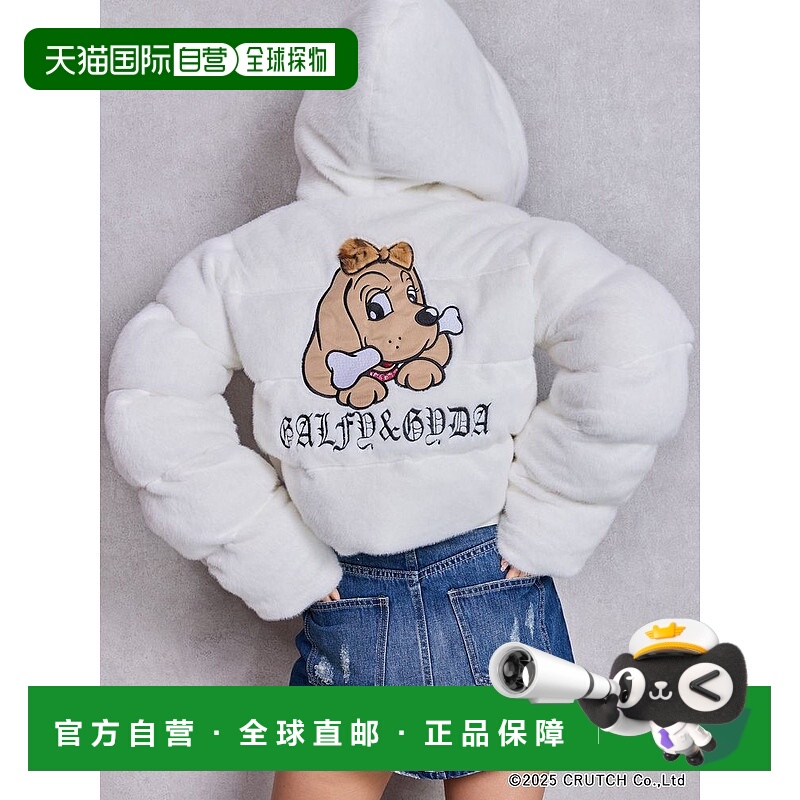 1h可退 日本直邮GYDA×GALFY 女装 加厚仿毛皮短款外套 双色拼接