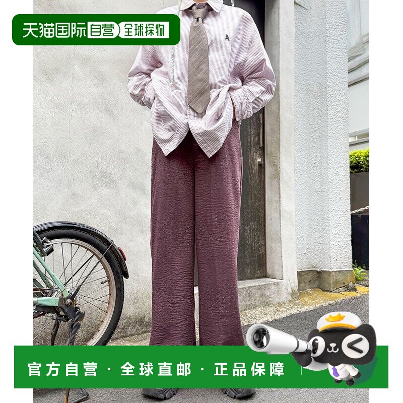 1h可退 日本直邮DOUBLE NAME 女装 亚麻混纺垂感休闲裤 21627217