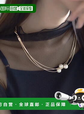 1h可退 日本直邮ear PAPILLONNER 女士三连珍珠项链 优雅时尚 易