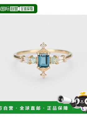 日本直邮日潮 agete 阿卡朵K10多宝石戒指独特钻石托帕石个性