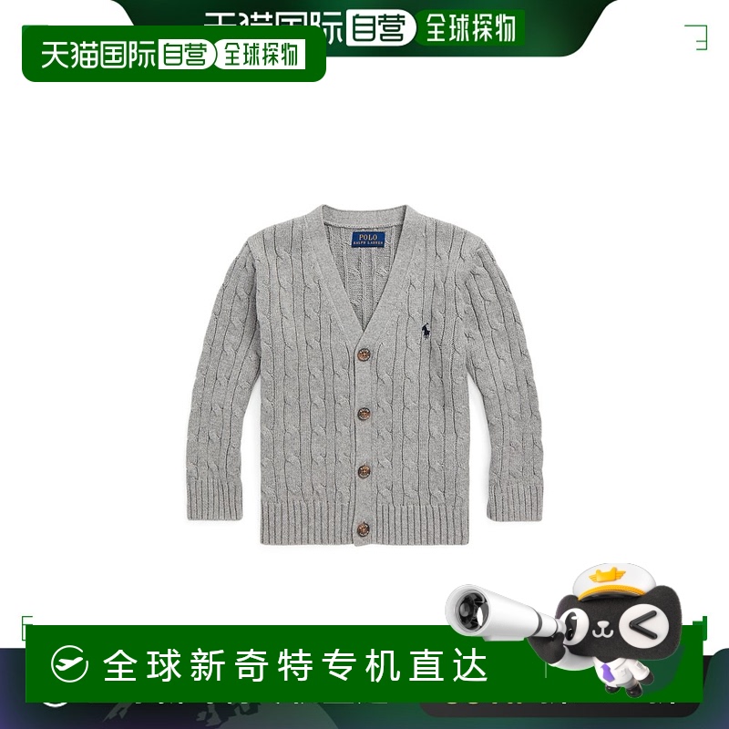 日本直邮Polo Ralph Lauren FW24 Logo徽标绞花编结V领长袖针织衫