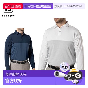 日本直邮FootJoy 男士拼色长袖 Polo 衫 FJ-F24-S16 高尔夫服装 [