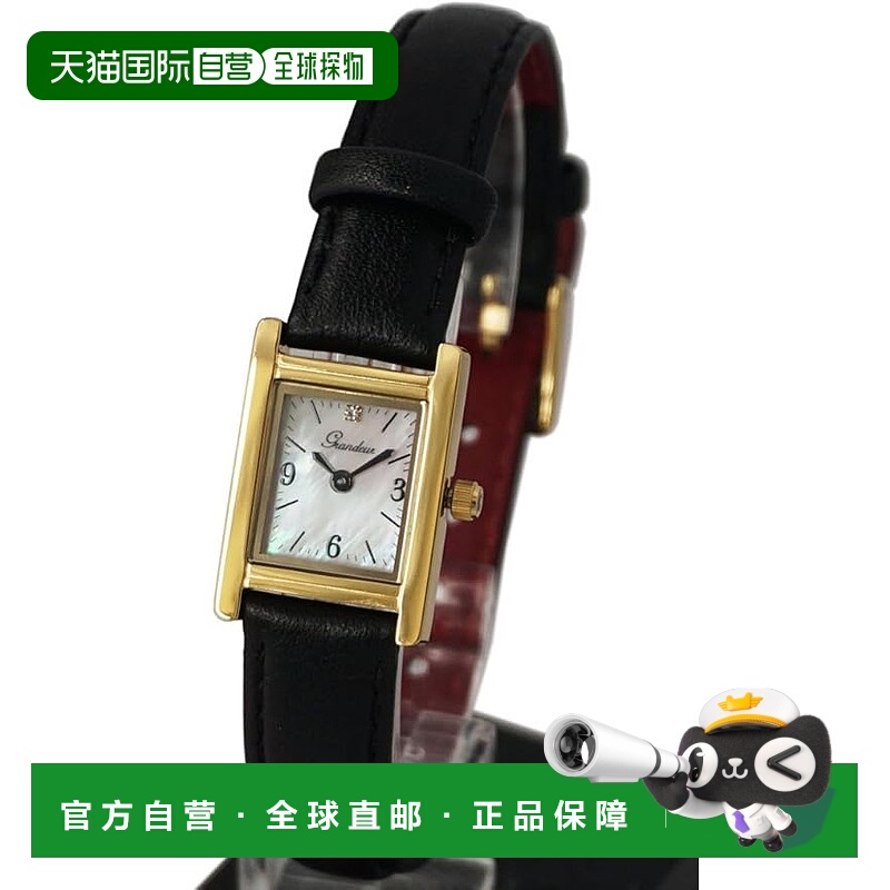 日本直邮GRANDEUR优雅复古方形表盘女士手表ESL071G3