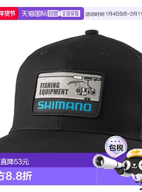 日本直邮Shimano Cap Graphic Flat Mesh Cap M 黑色 CA-067Y新款