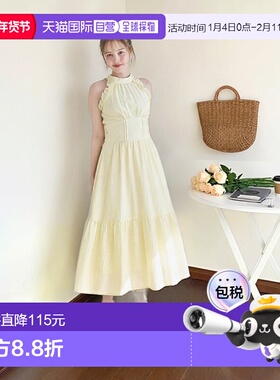 日本直邮日潮 dazzlin  褶边修身连衣裙货号:0225403022裙子优雅