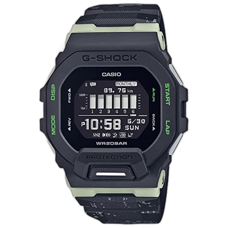 【日本直邮】G Shock卡西欧 手表 男款运动表带蓝牙黑色GBD-200LM