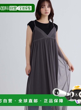 1h可退 日本直邮fifth 女士单层薄纱法式袖连衣裙 ES25S0202