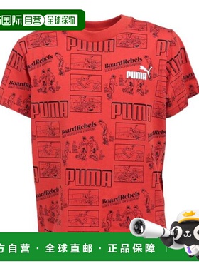 日本直邮PUMA 少年款 Mid 90S AOP 半袖T恤 [687845 15] 红色
