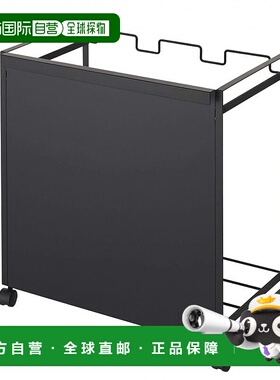 山崎实业 3垃圾袋支架 黑色 W51.5XD32XH55cm 带轮/挡板