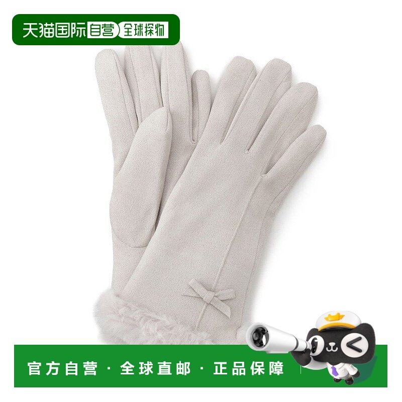 日本直邮grove Mini Ribbon Wrist Fake Fur Gloves