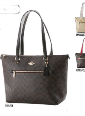 日本直邮Coach蔻驰女包手提包豪华PVC签名画廊托特包F79609帆布