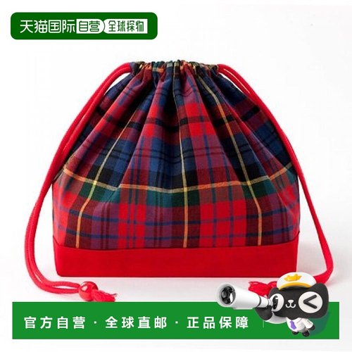【日本直邮】Colorful Candy Style 束口便当袋 红格子 N3481700