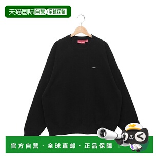 日本直邮 SUPREME 小方框 logo 黑色男女通用款卫衣 [D6 70 BLK]