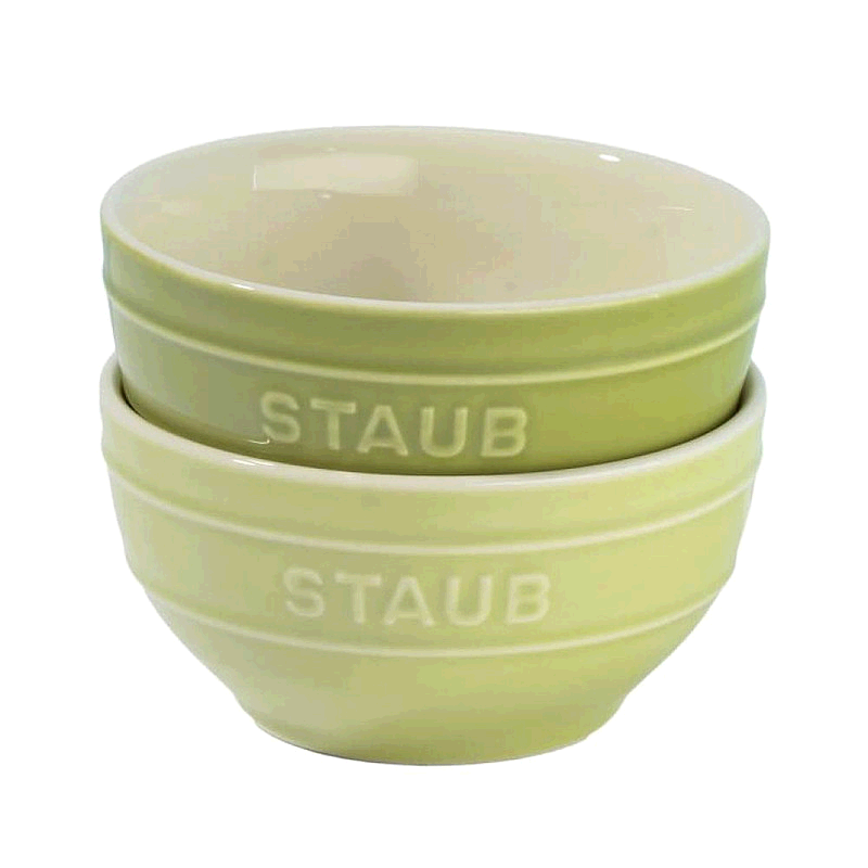 【日本直邮】Staub珐琅 陶瓷碗12cm2件套 蓝绿Ceramic Bowl Z1023