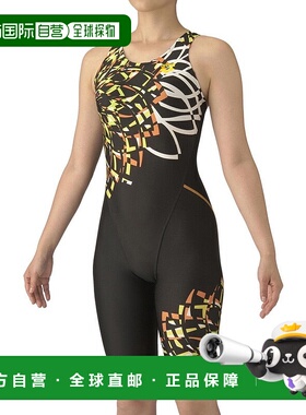 日本直邮ARENA 女士健身连身泳衣 拨水款 [AS5FWF15L] 黑色橙色