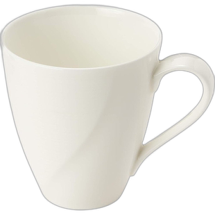 Narumi鸣海 马克杯茶杯水杯370cc 白色骨瓷简约陶瓷