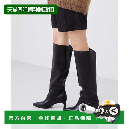 日本直邮Menue 宽筒长靴（1020黑色PU）