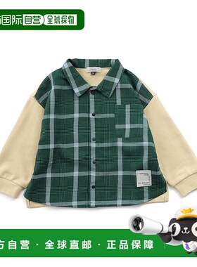 1h可退 日本直邮Seraph儿童宽松半拉链仿毛绒检查图案叠穿风上衣