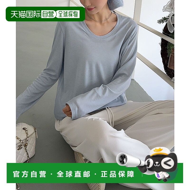 1h可退 日本直邮LOWO 女士U领长袖T恤 lwtoyua2502女装