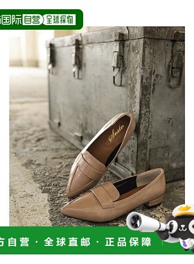 【日本直邮】sesto女士乐福鞋平底尖头简约米色时尚休闲百搭女鞋