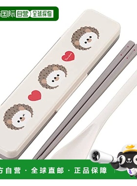 【日本直邮】Skater餐具筷勺套装Pompon's老鼠18cm抗菌CCS3SAAG-A