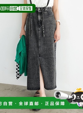 日本直邮GeeRA 前开衩窄版牛仔裙 半身裙A字裙[R04609EW12908]