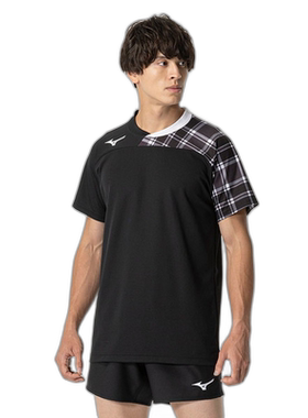 日本直邮MIZUNO 比赛衬衫短袖排球男女通用排球比赛服男式 V2MAB1