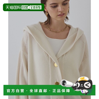 1h可退 日本直邮Diagram女装宽松羊毛连帽针织开衫半拉链设计 032