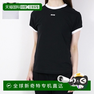 247266 恤 3641MDM110 弹力圆 女士短袖 迷你标志 日本直邮MSGM