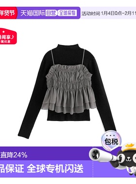 日本直邮日潮 GRL后背蝴蝶结胸衣×罗纹针织上衣套装tu885针织衫