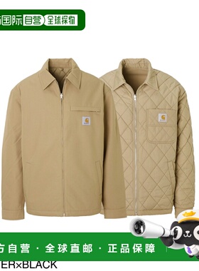 日本直邮Carhartt WIP 男士黑色皮革双面绗缝夹克 (i030829 0dkxx