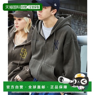 pa689帽衫 1h可退 双拉链连帽卫衣 别注刺绣徽章大码 日本直邮MLB