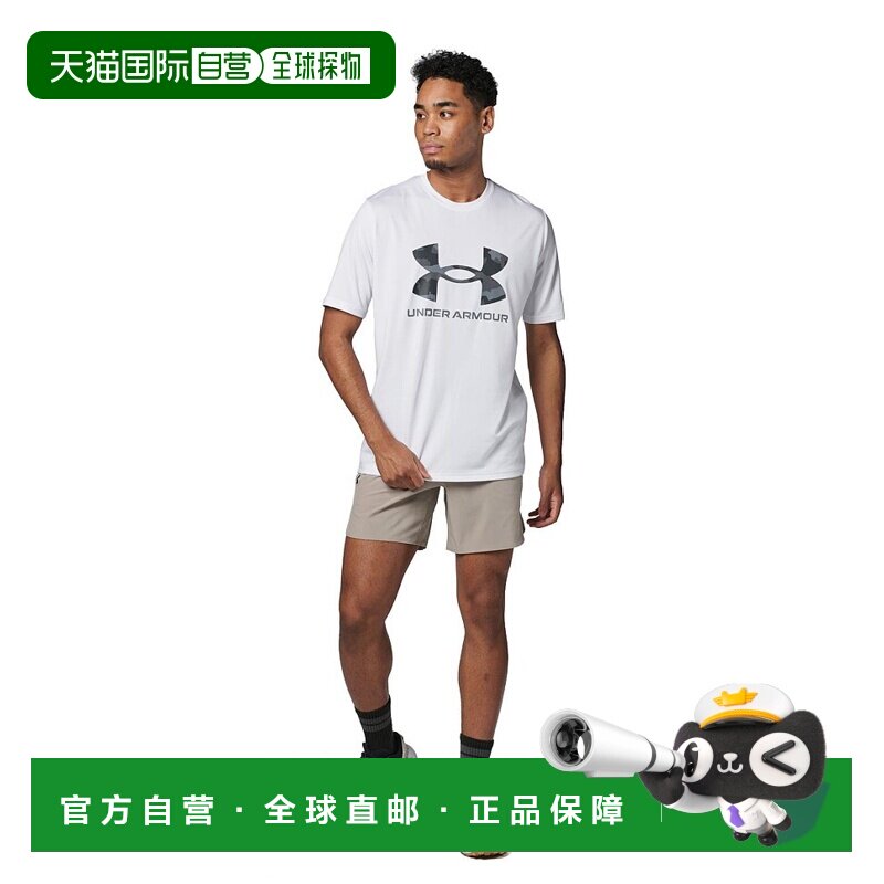 1h可退 日本直邮UNDER ARMOUR(安德玛) 男士UA Tech迷彩大logo短T