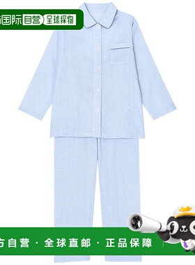 日本直邮Wing 纯棉霜降调长袖长裤睡衣套装[W08303EW01503]