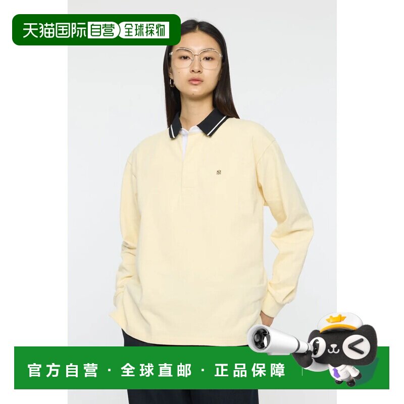 日本直邮MOUSSY 欧佛Polo长袖衬衫学院风条纹黄 1