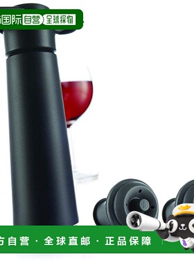 【日本直邮】Vacu Vin 红酒真空泵 带2个红酒塞 V-20 黑色