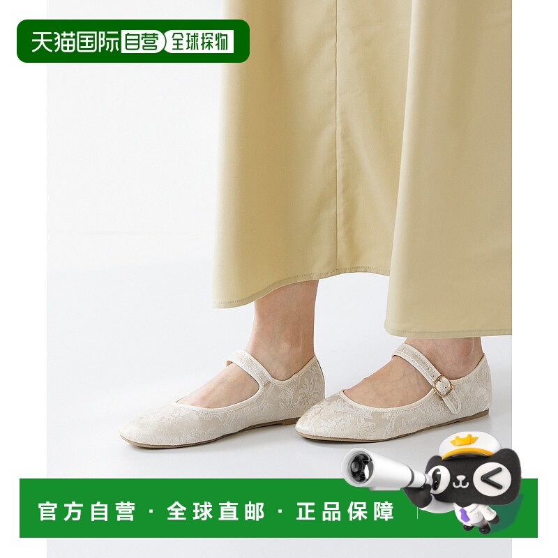 【日本直邮】Menue menue绑带芭蕾舞鞋（4222乳白色提花）女鞋