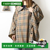 8066993 日本直邮Burberry A7026 Check 连帽斗篷 Poncho Vintage