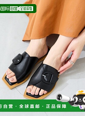 日本直邮Menue 边缘方形头平底凉鞋 [ME8623BW02798]单鞋