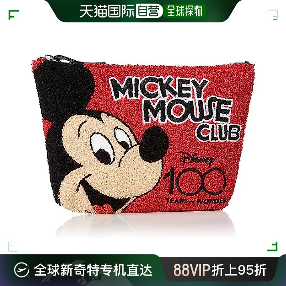 【日本直邮】Disney迪士尼化妆包D100-PCH06刺绣包D100复古米老鼠 收纳整理 化妆包 原图主图