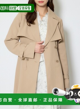 1h可退 日本直邮rienda 女装 宽松A字迷你 trench coat 半高领双