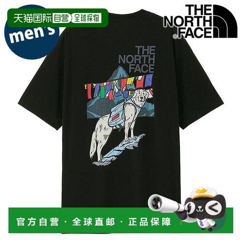 日本直邮The North Face 男士短袖雪橇犬图案T恤 [NT32641-K SS26