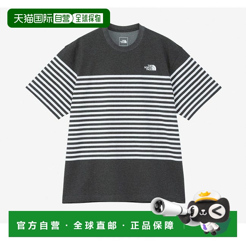 1h可退 日本直邮THE NORTH FACE 男士有机棉混纺条纹T恤 NT32406