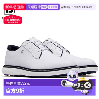 日本直邮FootJoy 男士 FJ TRADITIONS 无钉高尔夫球鞋57948白色 [