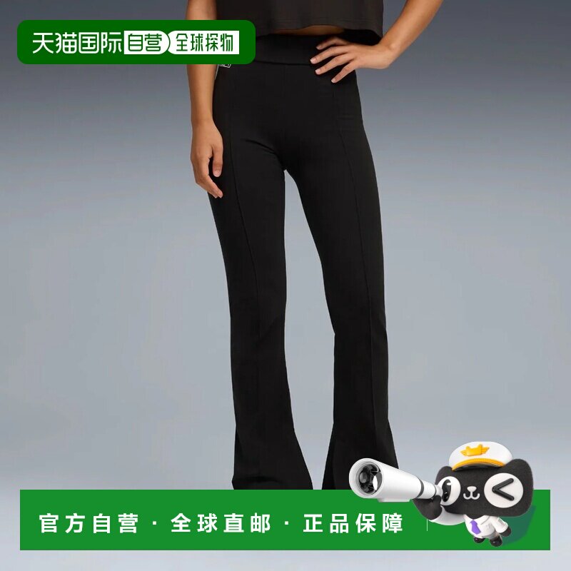 日本直邮彪马与玫瑰联名修身褶裥喇叭紧身裤黑色 PUMA休闲裤
