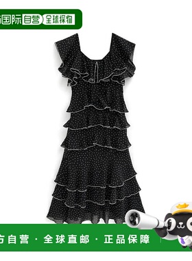 日本直邮日潮 GRL 荷叶边层叠雪纺连衣裙 女装休闲场合性感PM478
