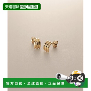 1h可退 日本直邮COCOSHNIK 女士 18K金可持续环保甲丸三重拱形耳