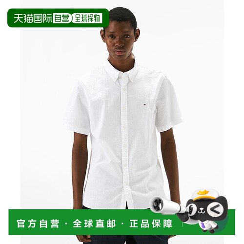 日本直邮TOMMY HILFIGER 西亚纯色常规版型短袖衬衫 TO3203EM0126