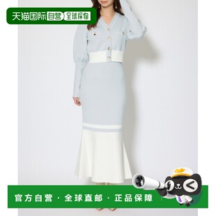 1h可退 日本直邮rienda女装双色针织开衫套装 美人鱼修身连衣裙 1