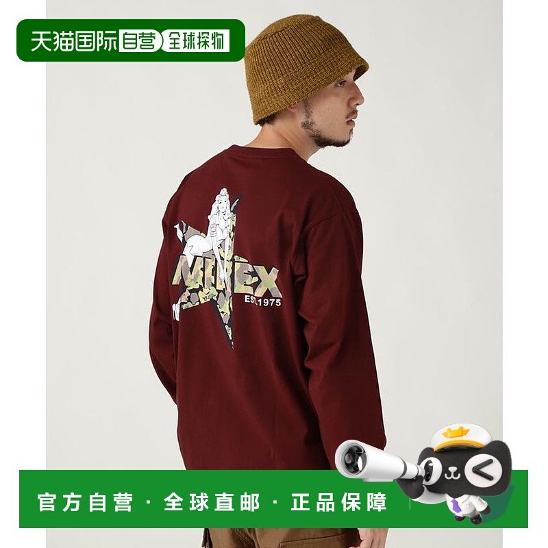 日本直邮AVIREX CAMOUFLAGE STAR & PINUP GIRL长袖T恤 [AV1129EM